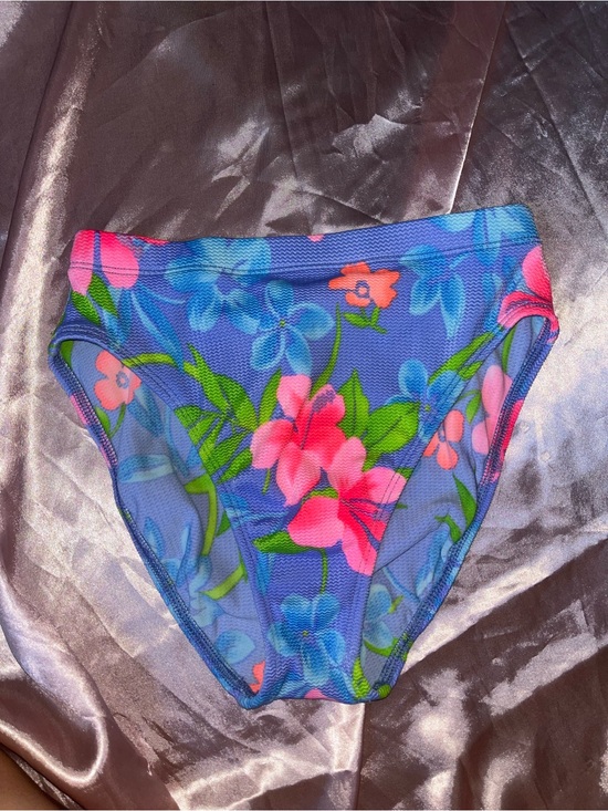 Sessa Other - Floral High-Waist Bikini Bottom in Blue and Pink